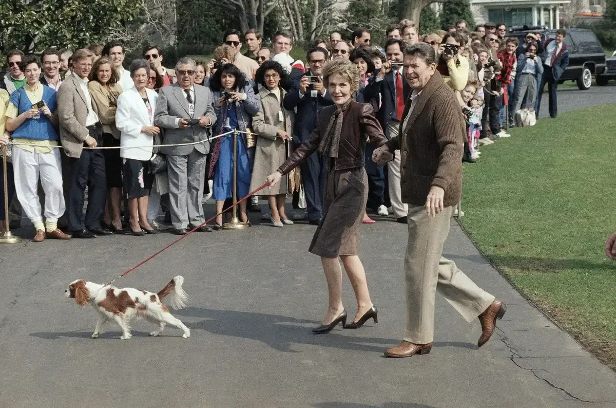 The Reagans and their dog, Rex