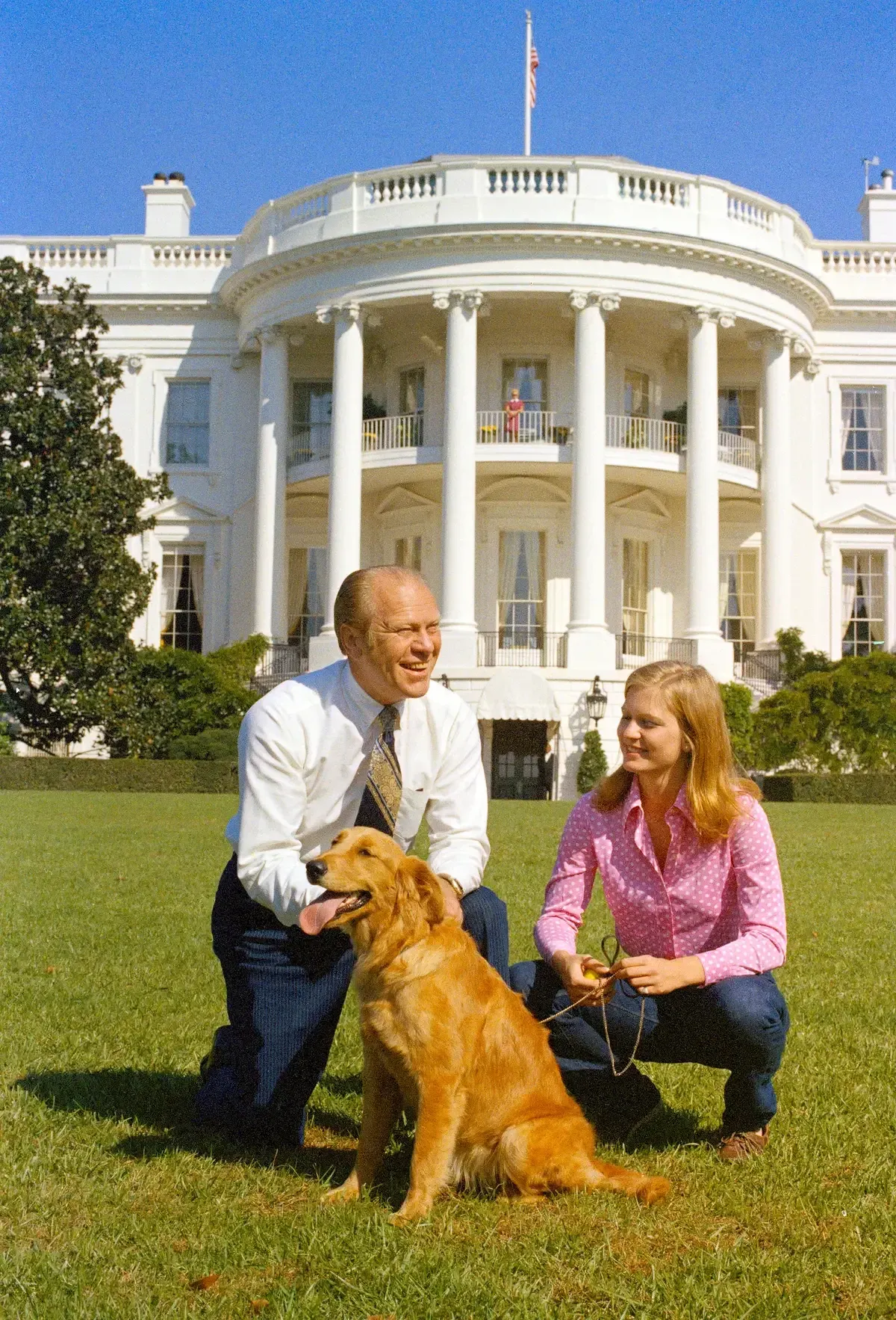 President Ford and his daughter with their dog, Liberty. THE LINK HAS BEEN COPIED!