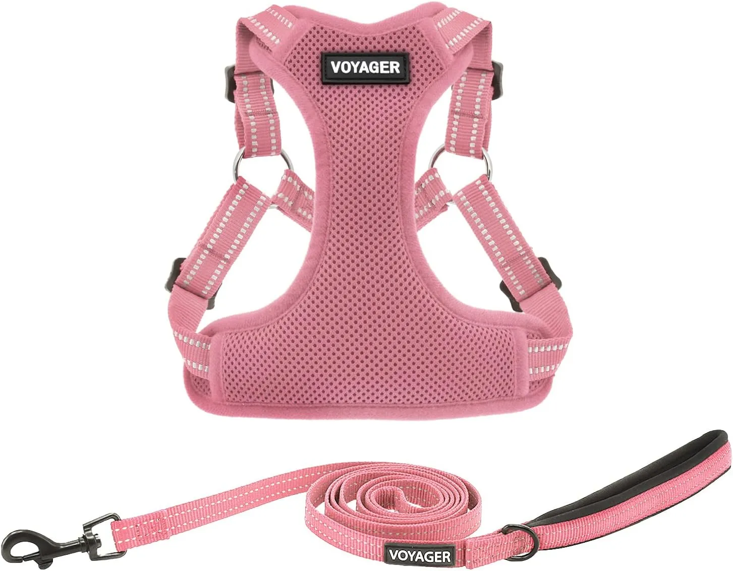 Best Pet Supplies Voyager Adjustable Dog Harness Leash Set with Reflective Stripes for Walking
