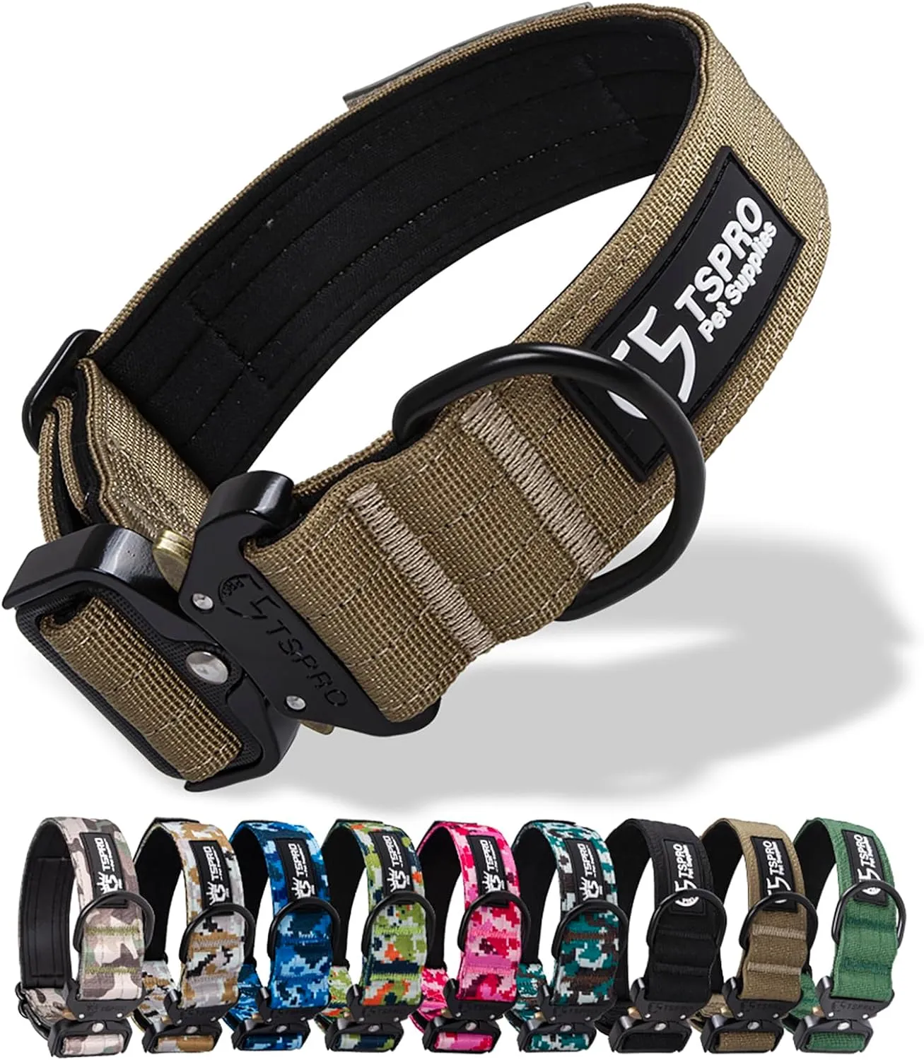 TSPRO Premium Dog Collar with USA Flag Patch