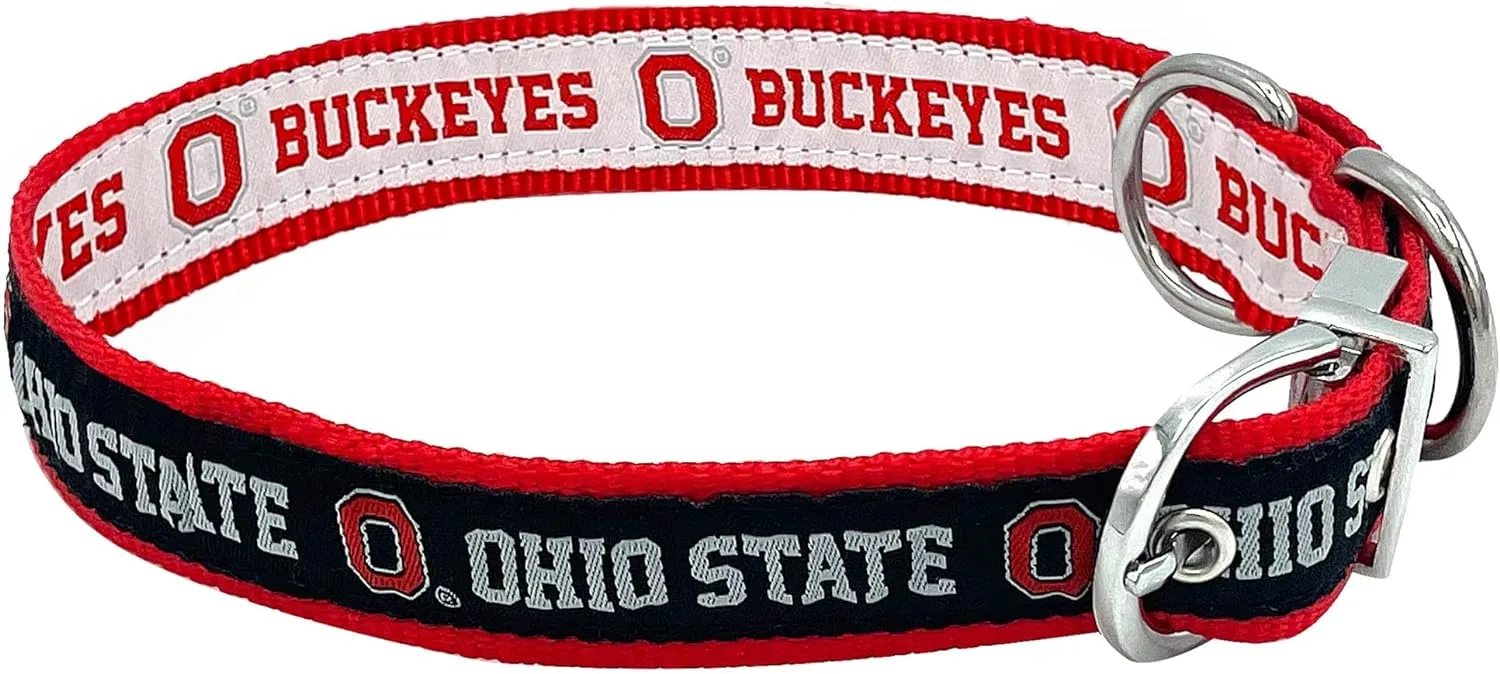 Ohio State Buckeyes Reversible NCAA Dog Collar, Large