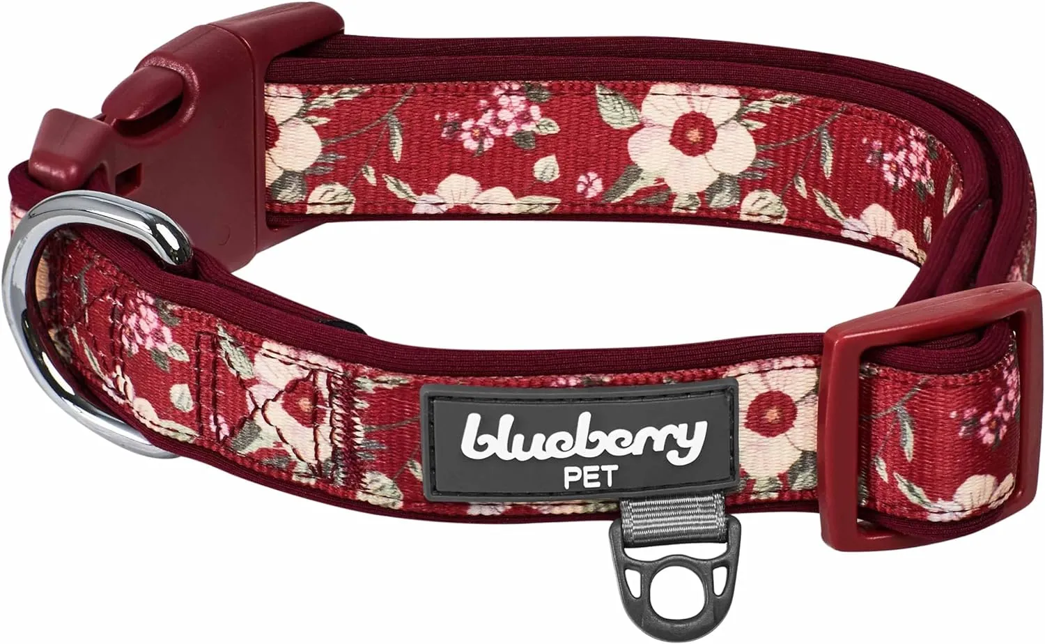 Blueberry Pet Soft & Comfy Oriental Flower Neoprene Padded Adjustable Dog Collar