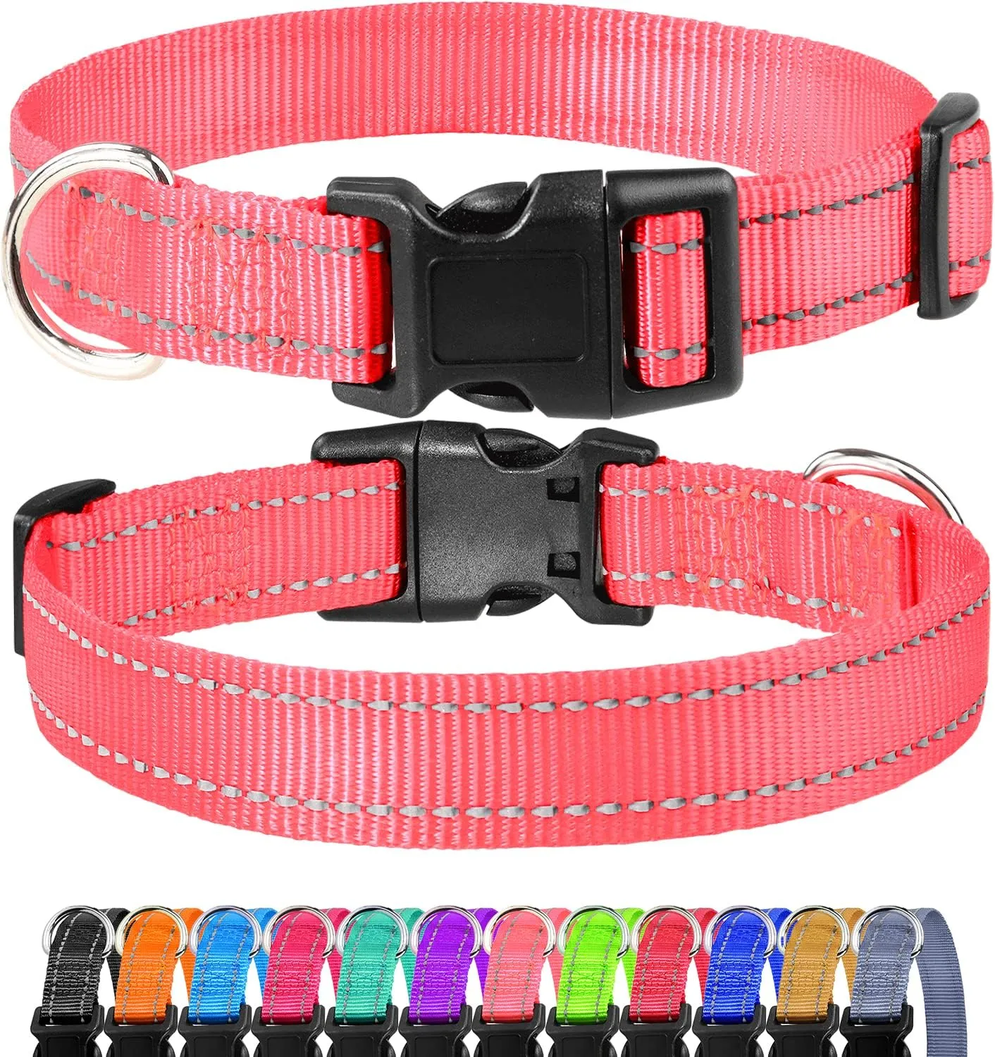 Taglory Reflective Adjustable Dog Collars for Puppy Small Medium Large Dogs