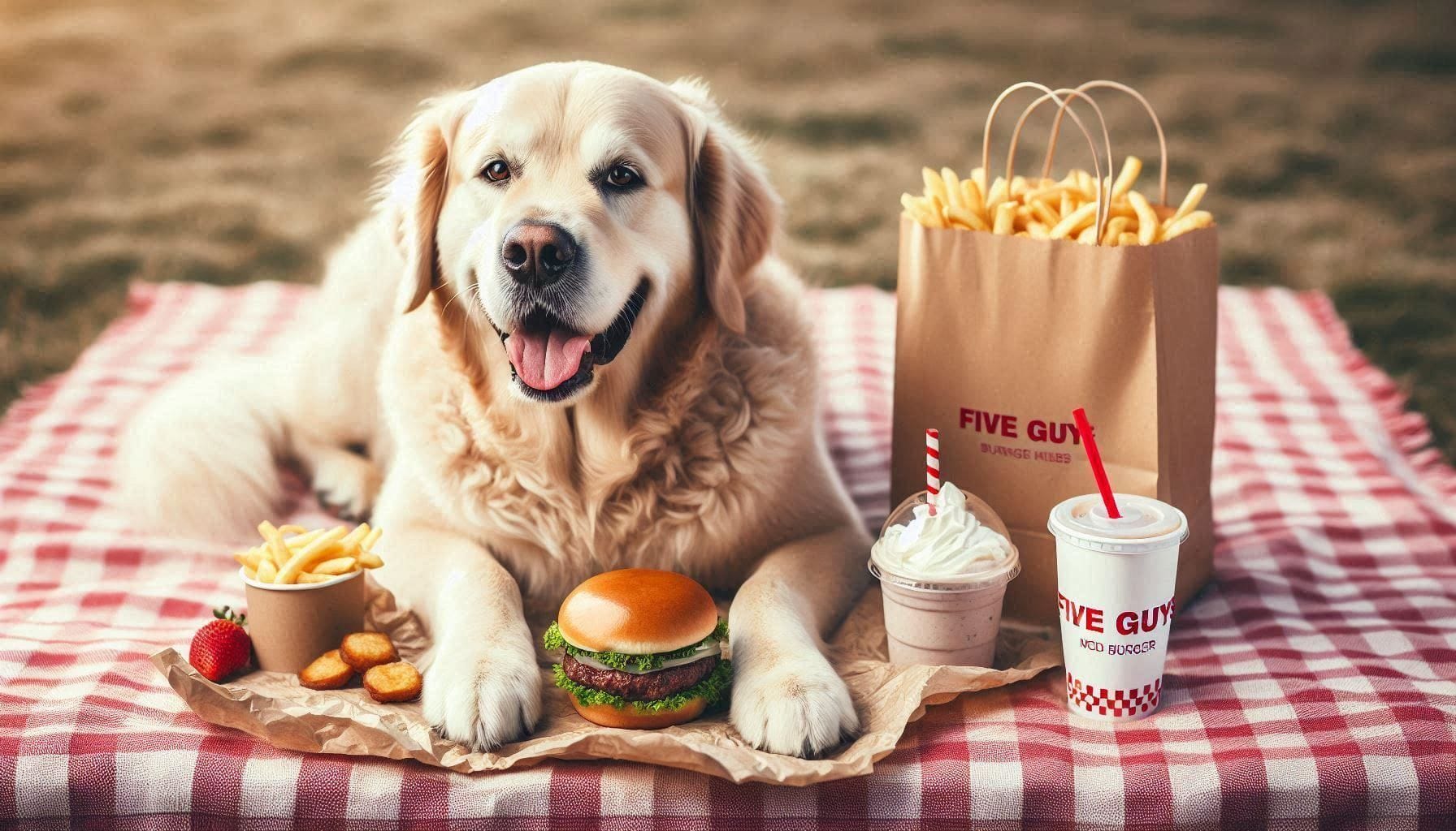 Dogs Eating Five Guys Burgers