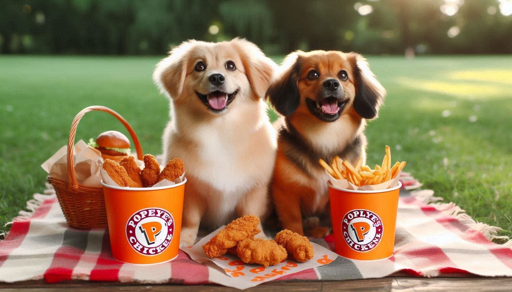 Dogs Eating Popeyes Chicken