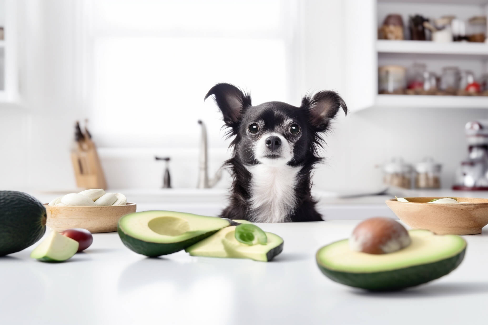 dog and avocado